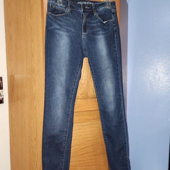 Articles of Society Jeans Women's 28 Blue Skinny Medium Distressed Wash Stretch - Picture 1 of 8